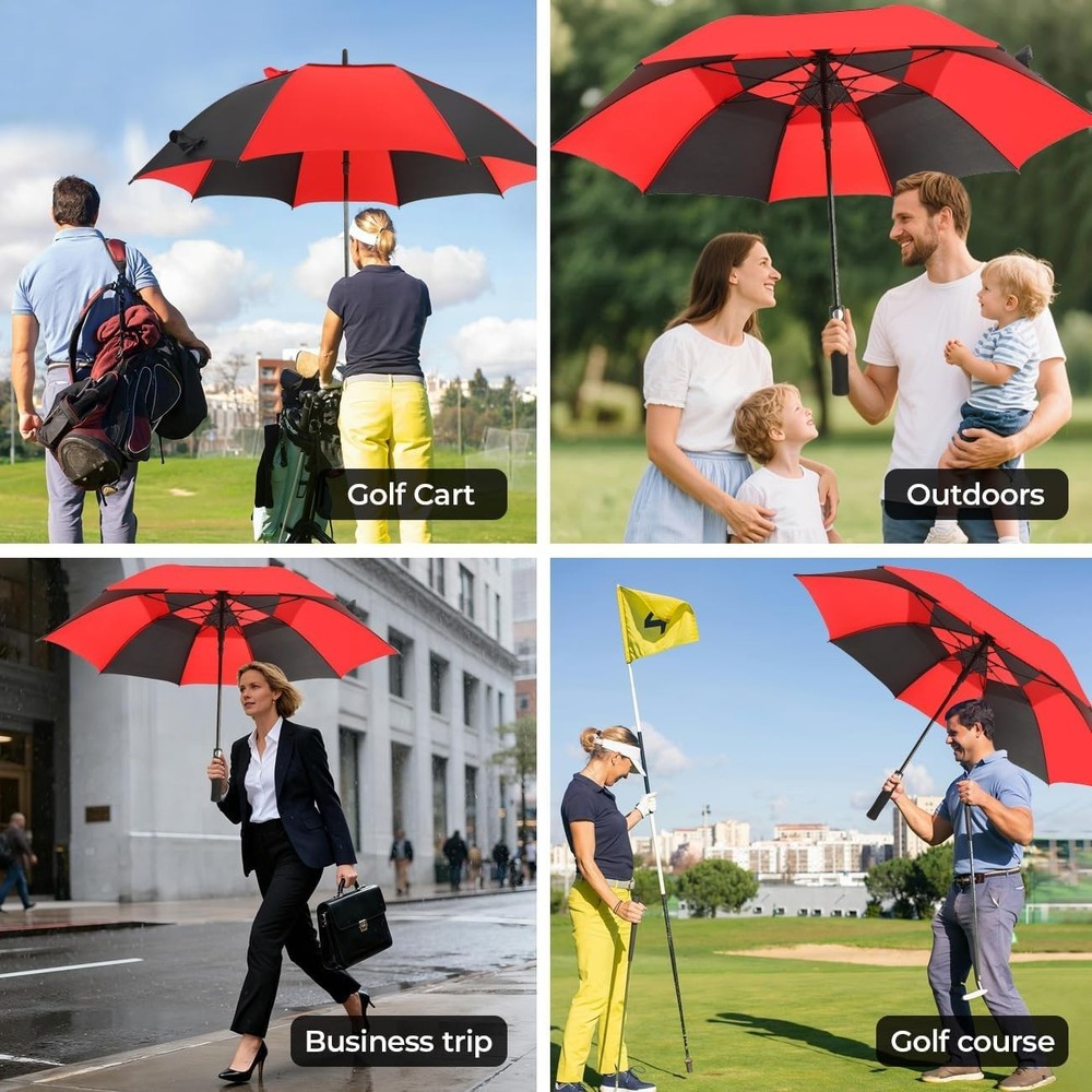 Automatic Open Golf Umbrella 54/62/68/72 Inch, Extra Large Windproof Vented D...
