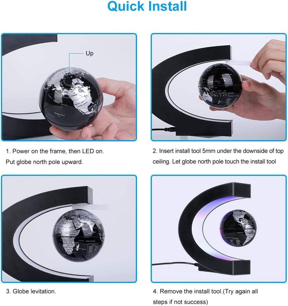 Magnetic Levitating Globe with LED Light, Cool Tech Gift for Men Father