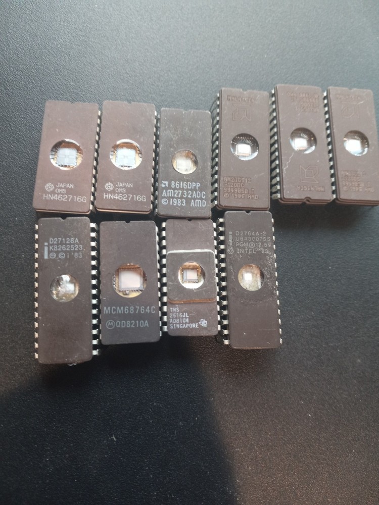QTY 10 Assorted UV Erasable EPROMs