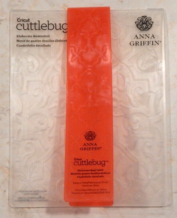 Cricut Cuttlebug Anna Griffin Embossing Folder & Border "ELABORATE QUATREFOIL"
