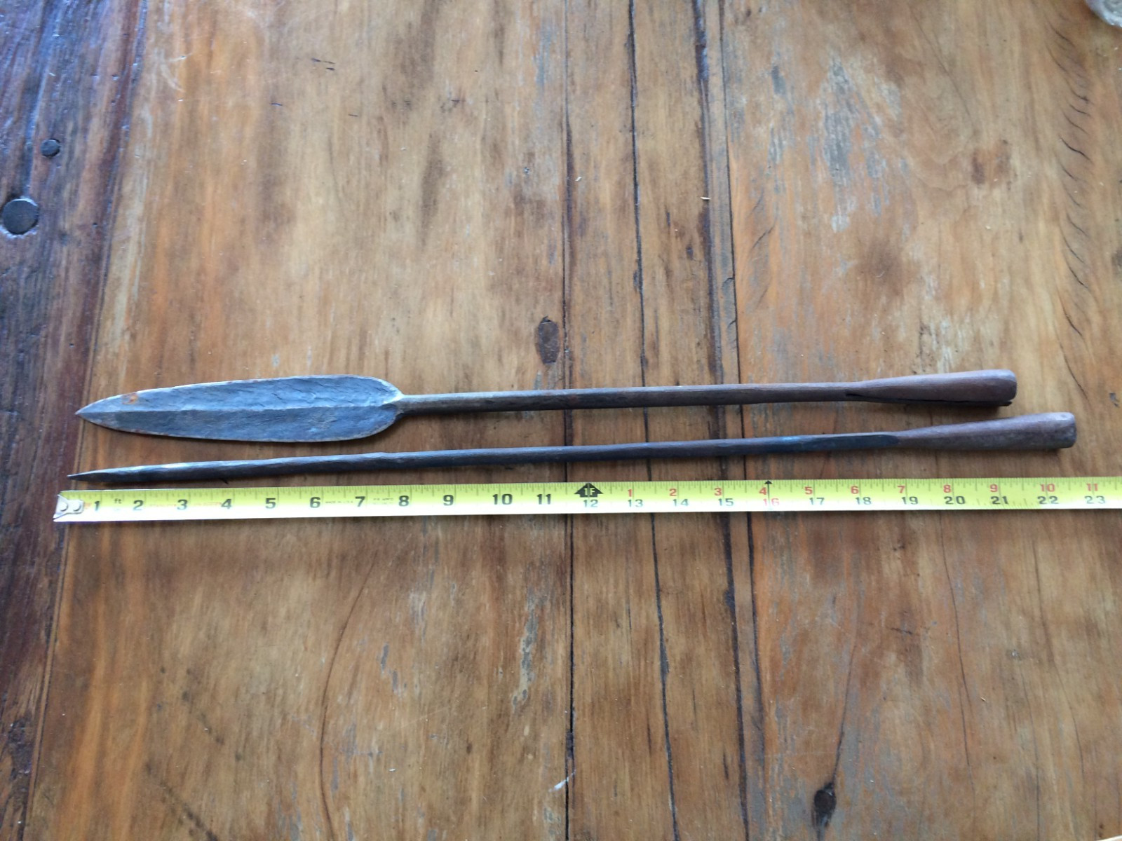 Vintage Handmade Metal Spear Bayonet Set 21-22 in Used