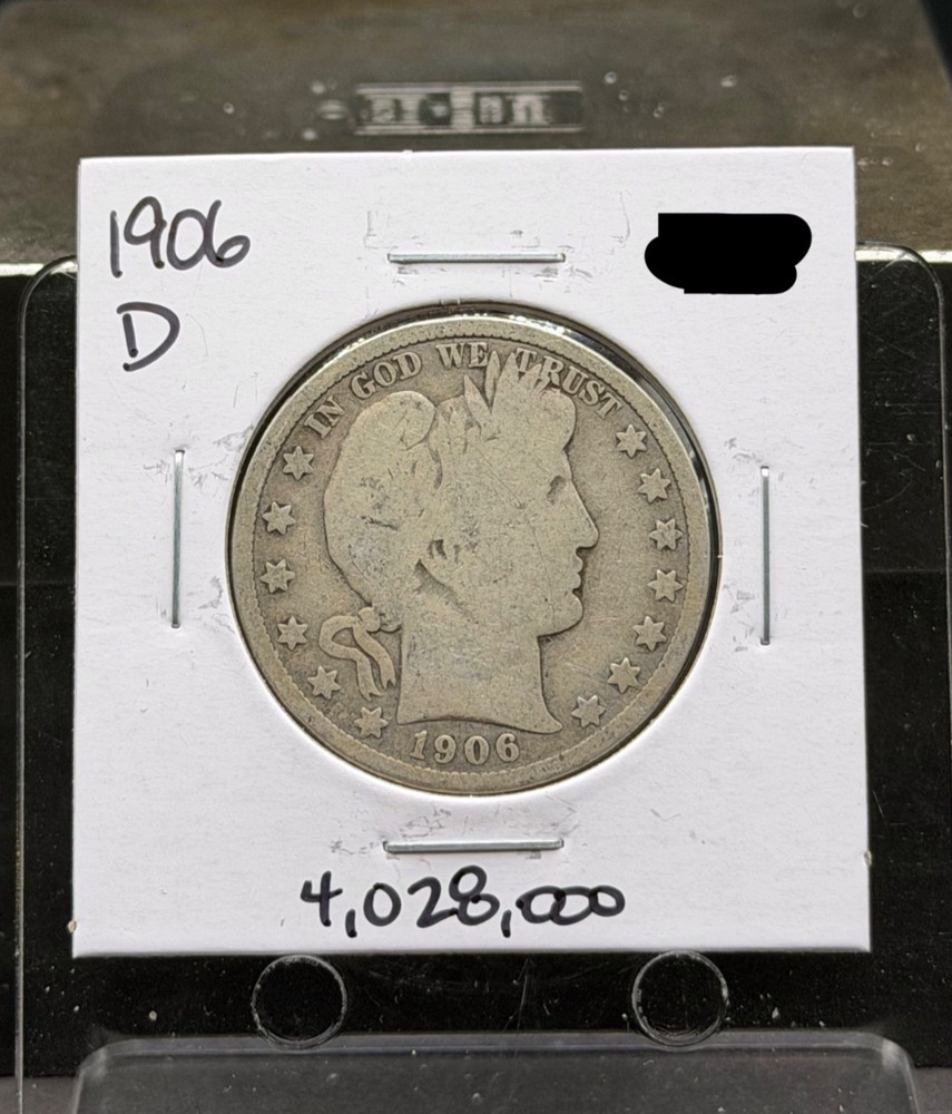 1906-D 50c Barber Half Dollar - Nice Original Fine