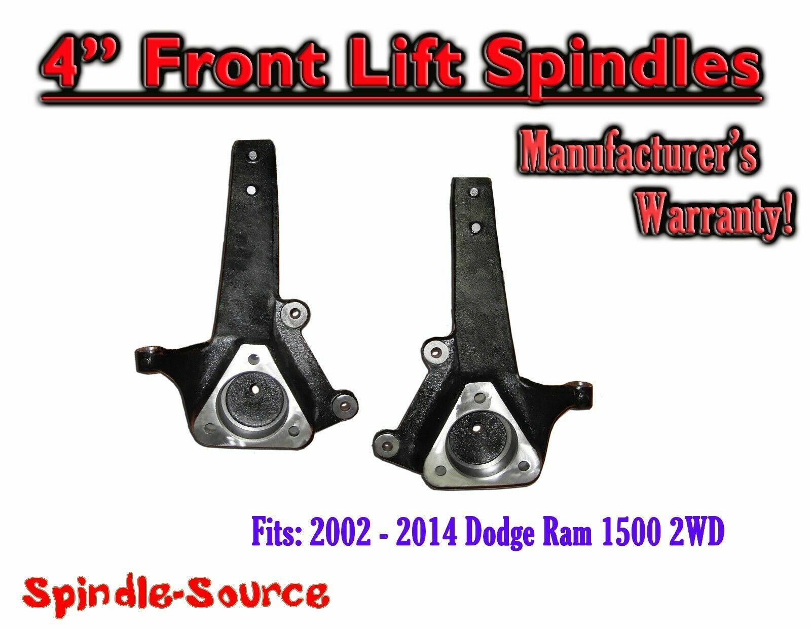 4" LIFT Spindles FOR 2002 - 2018 Dodge Ram 1500 2WD, 02-08 09-18