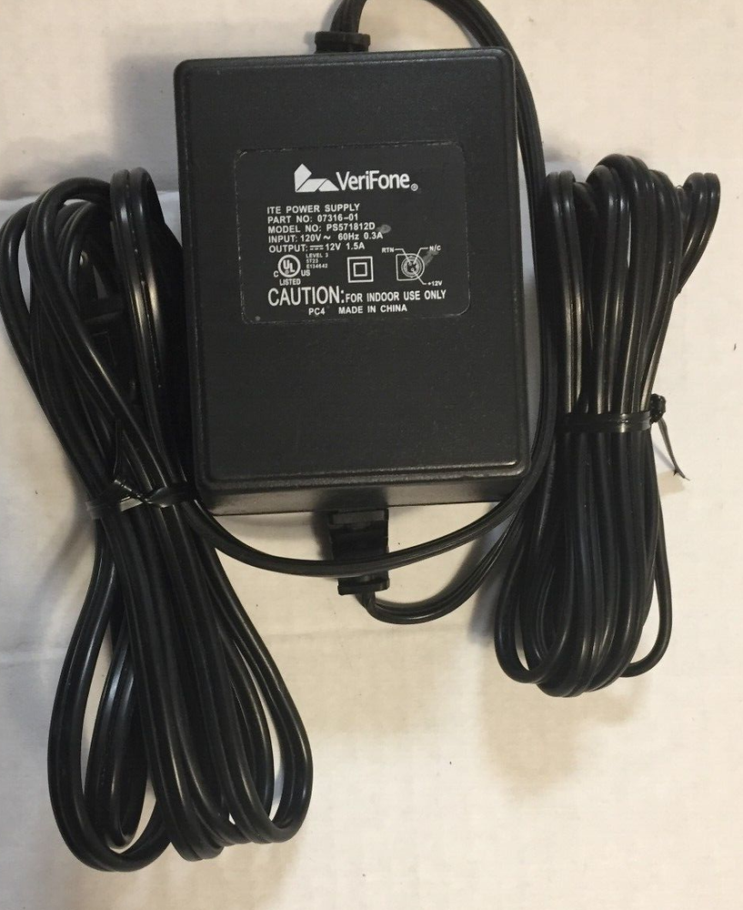 First Data Telecheck Eclipse Power Supply Cord Charger Adapter 07316-01