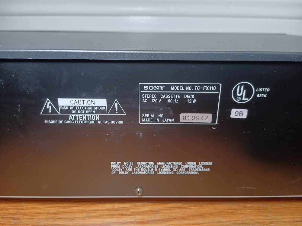 Sony TC-FX110 Stereo Cassette Deck