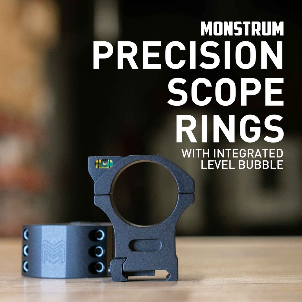 Precision Scope Rings with Integrated Level Bubble | 34 mm Diameter