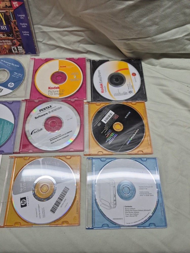 Vintage Computer PC CD-ROM Software Loose Discs Microsoft,hp,kodak,Dellamd More