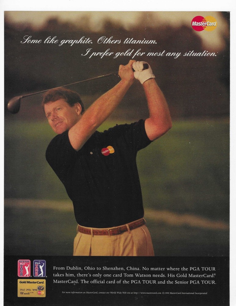 TOM WATSON  MASTERCARD  ORIGINAL PRINT AD