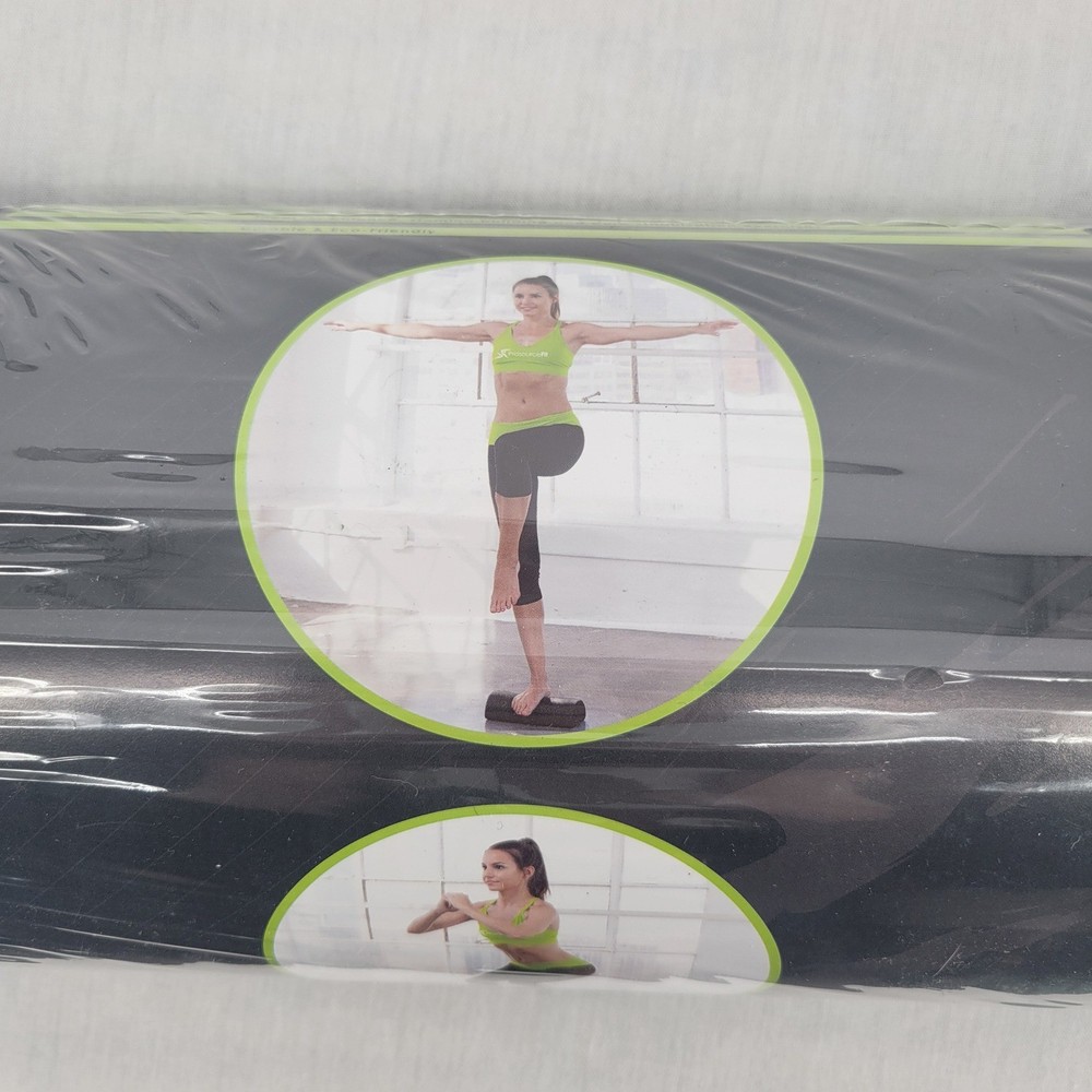 ProsourceFit High Density Half Foam Roller Black 12x3 Inch EPP Therapy Balance