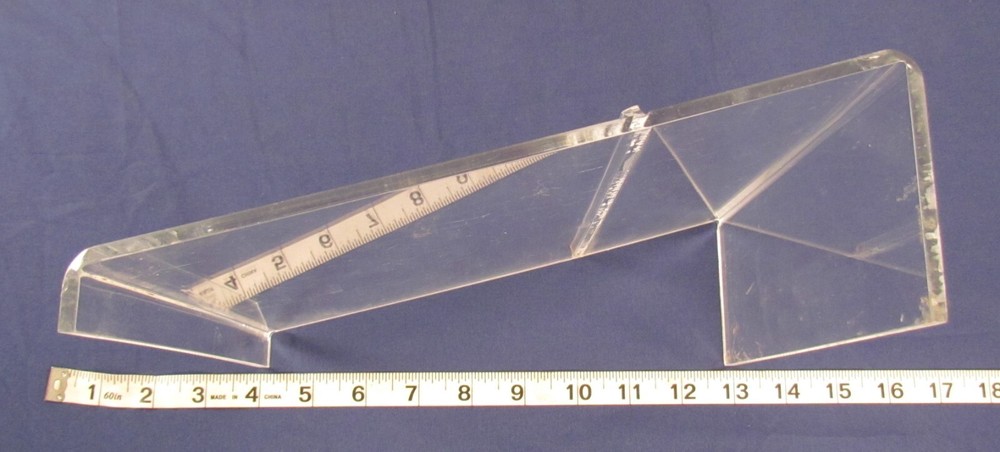 Single Pre-Owned 3" Acrylic Plexiglass Shoe Pair Angled Riser Display Stand PC6