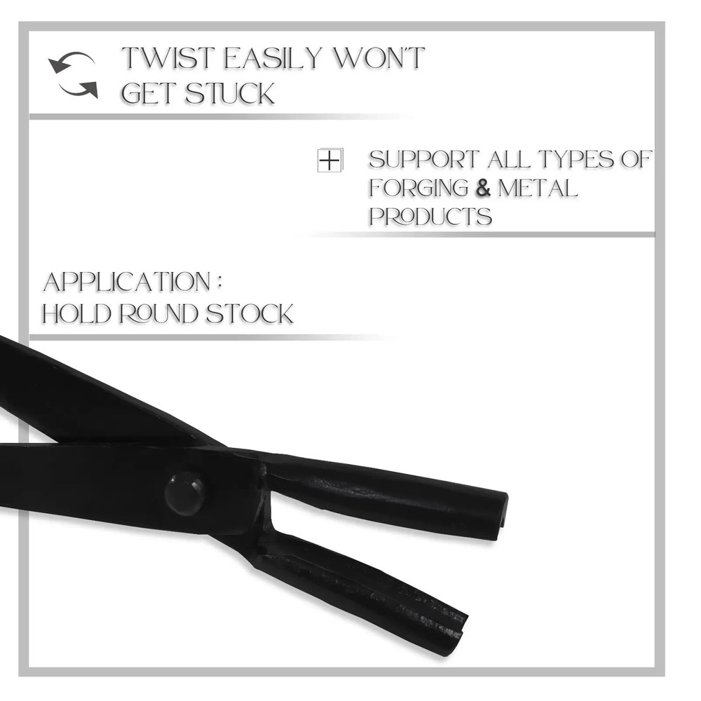 Blacksmith Tongs, Round Jaw ,forge tool 16" length