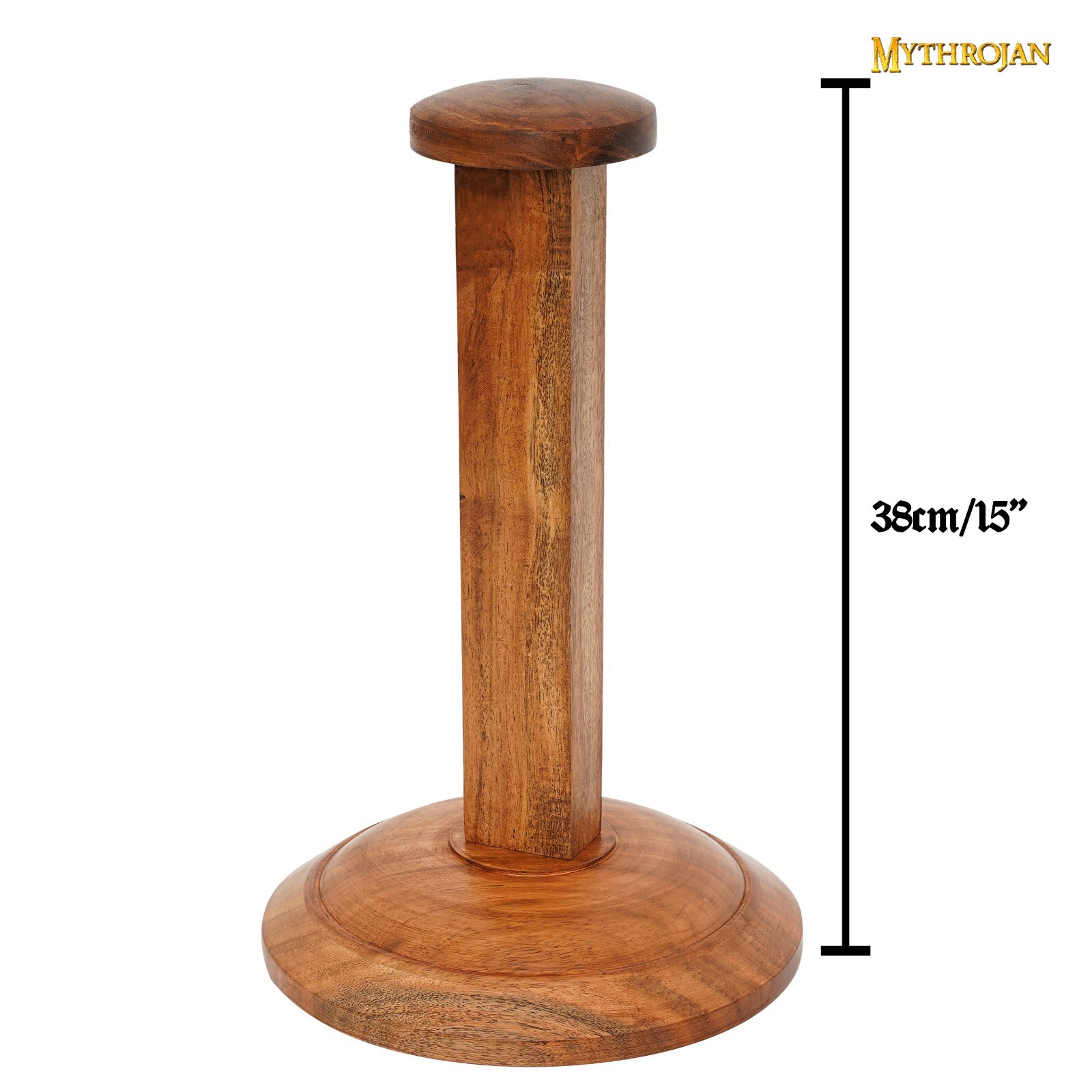 Viking Wooden Helmet Display Stand Medieval Roman Templar Spartan Holder 15 Inch