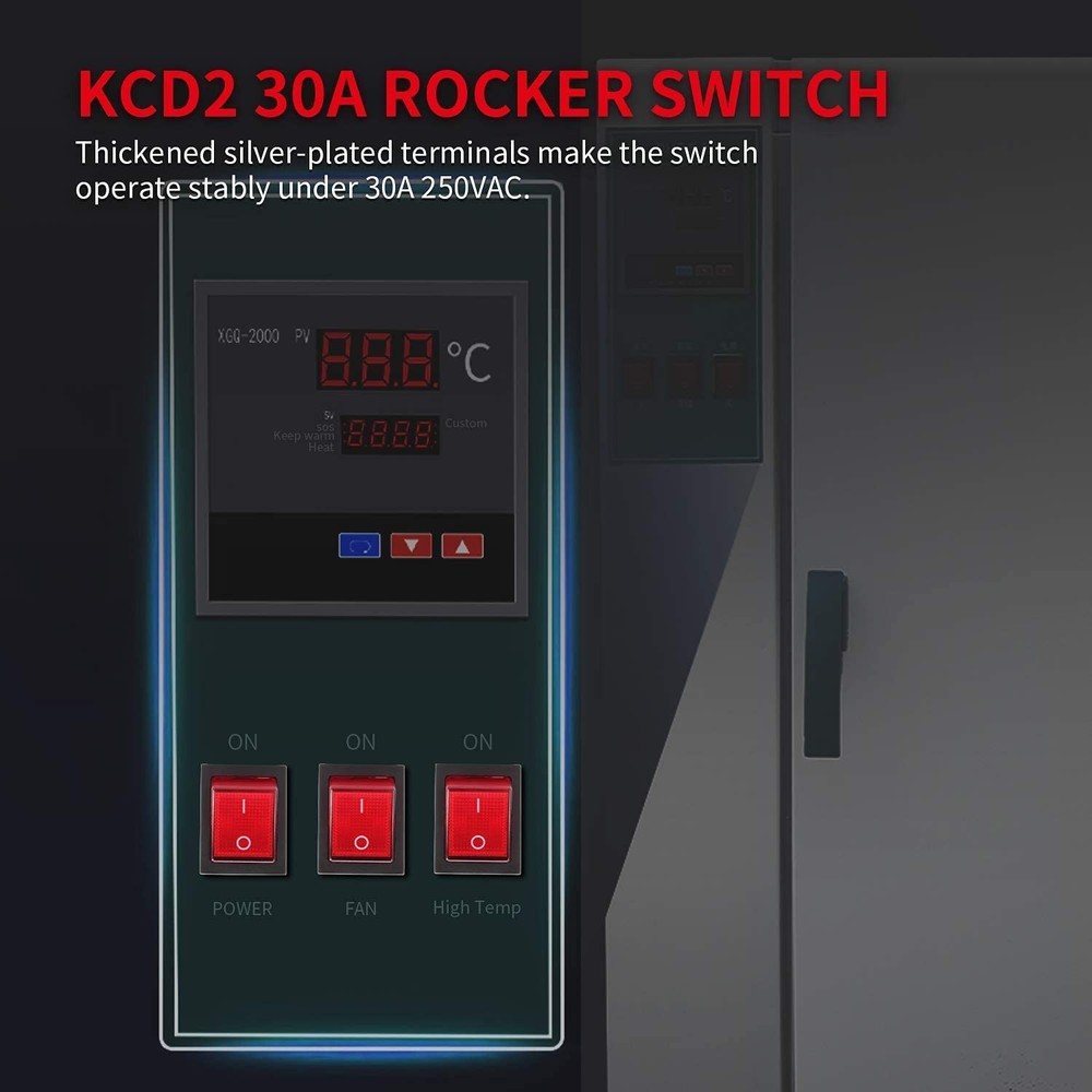 Heavy-Duty 30A Rocker Toggle Switch - DPST Design with Light Indicator - 3 Pack