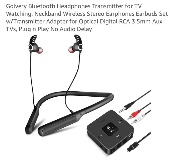 Bluetooth Headphones Transmitter for TV Watching, Neckband Wireless