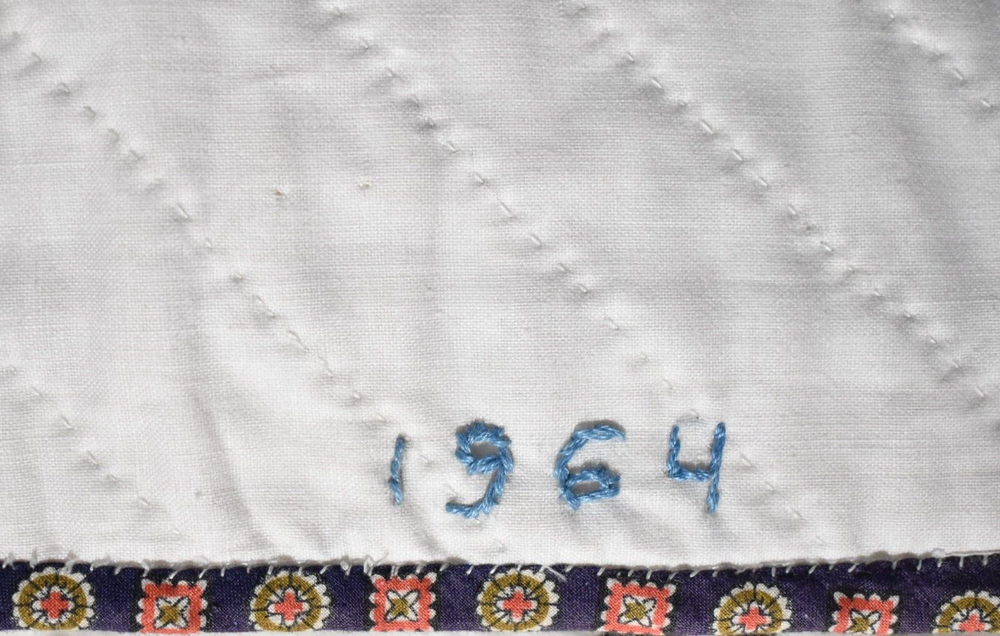 Vintage Double Nine Patch Antique Quilt, Mint Condition ~Signed & Dated "1964"!