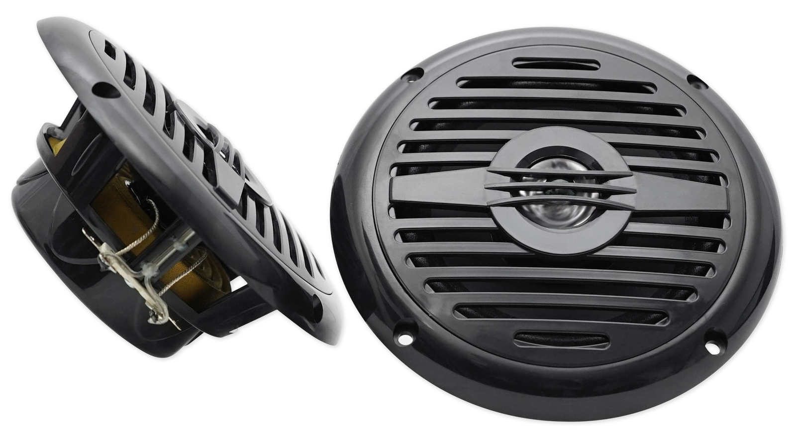 Pair Rockville MS525B 5.25" 400 Watt Waterproof Marine Boat Speakers 2-Way Black