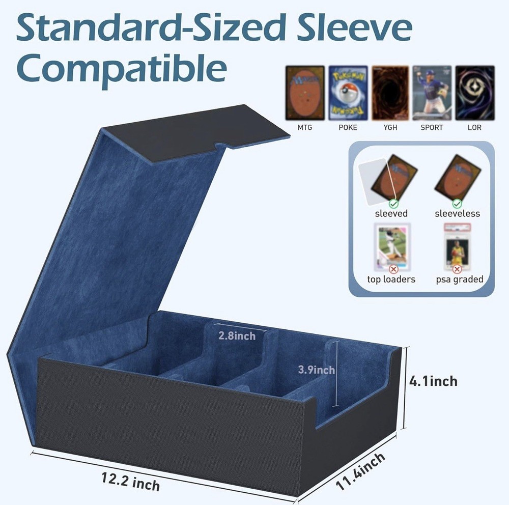 4-Row【3200+】 Trading Card Storage Box, Card Organizer Holder