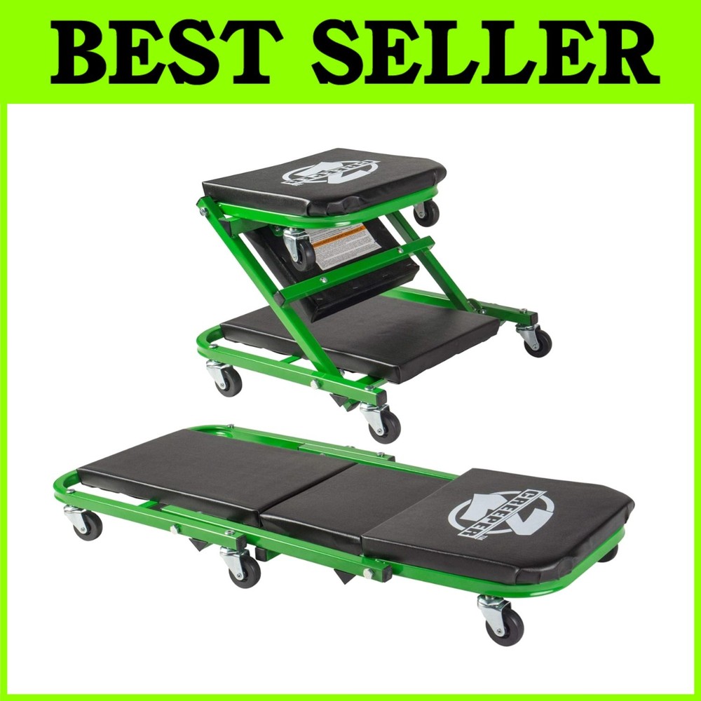 Black/Green 300 Lbs Mechanic Creeper