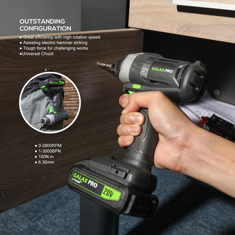 20V Cordless Drill & Impact Driver Combo - Ergonomic Design & Fast Charging