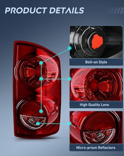 Taillight Assembly Compatible with 2007 2008 Dodge Smoke Red-Passenger Side