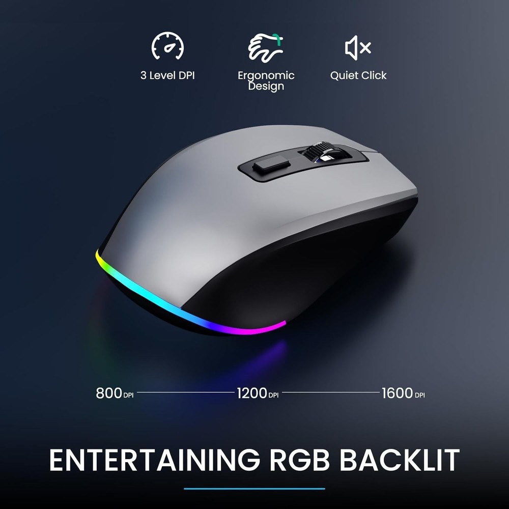 Wireless Bluetooth Keyboard and Mouse for Mac, Multi-Device Rechargeable Slim...