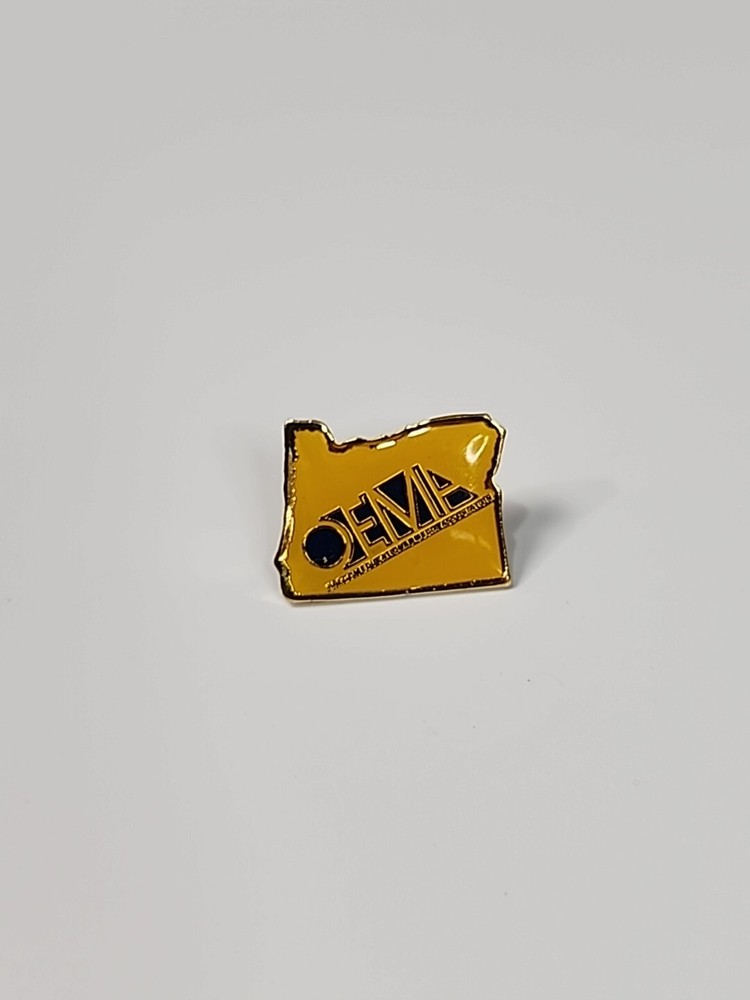 OEMA Lapel Pin Oregon Educational Media Association Map Shape