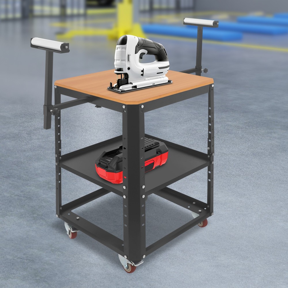 Rolling Planer Stand, Height Adjustable Planer Table W/ Wheels&extension Rollers