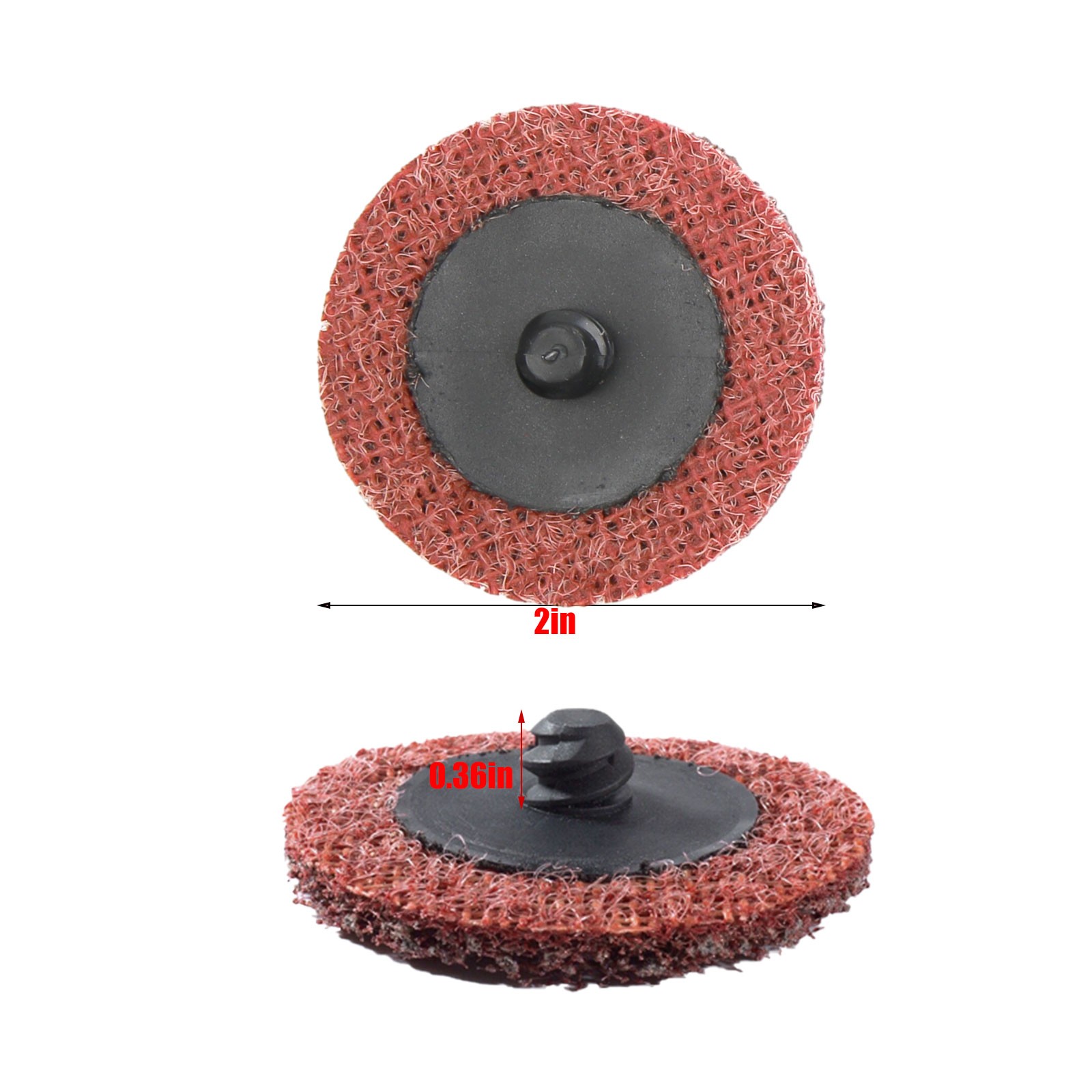 50Pc 2" Medium Roloc Scotch Pads Roll Lock Surface Sanding Disc US