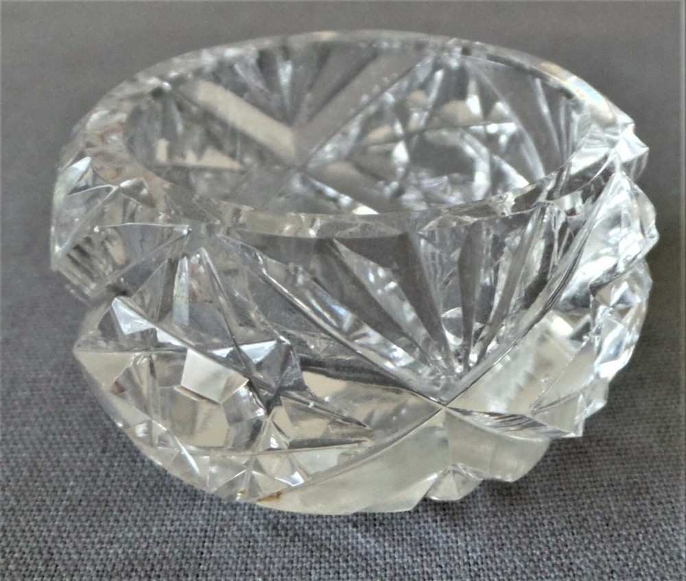 3 Antique Crystal Salt Cellars, Dips