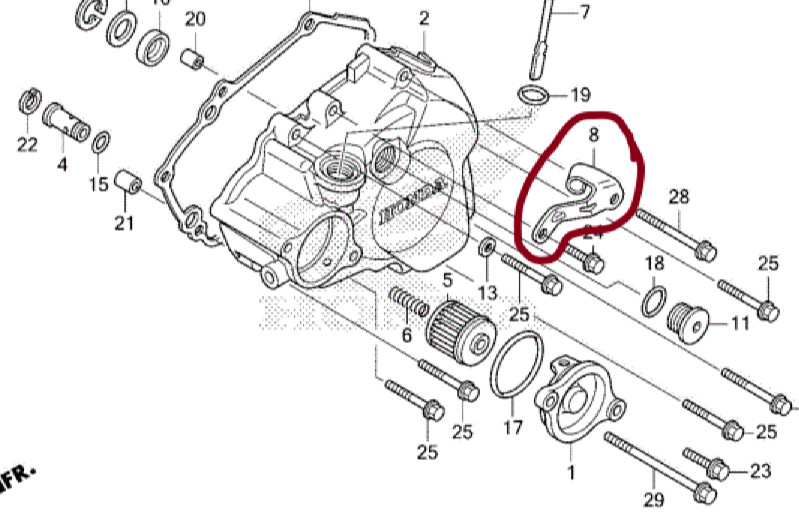 HONDA CRF150R 150R CRF150RB CLUTCH CABLE HOLDER, MOUNTING BRACKET ENGINE 07-26