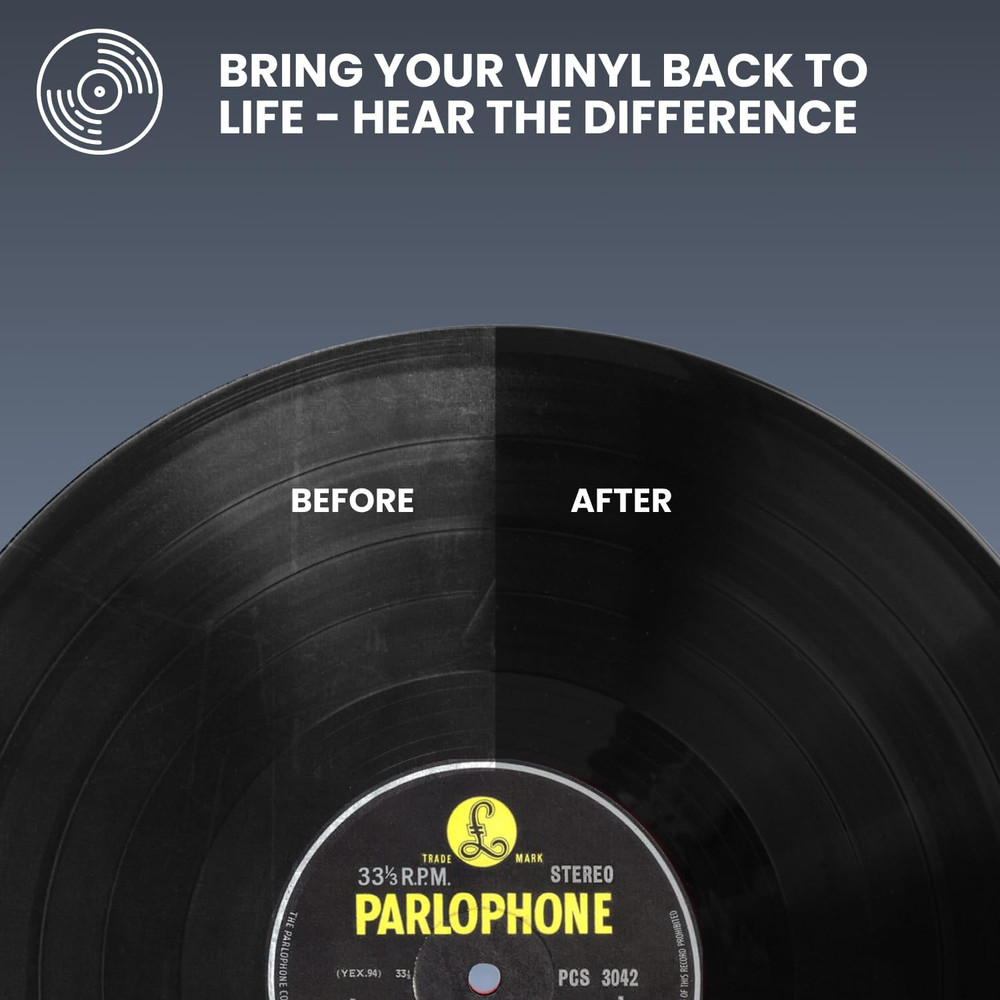 Vinyl Record Cleaning Kit - 4-In-1 Record Cleaner Solution - Includes Ultra-Soft