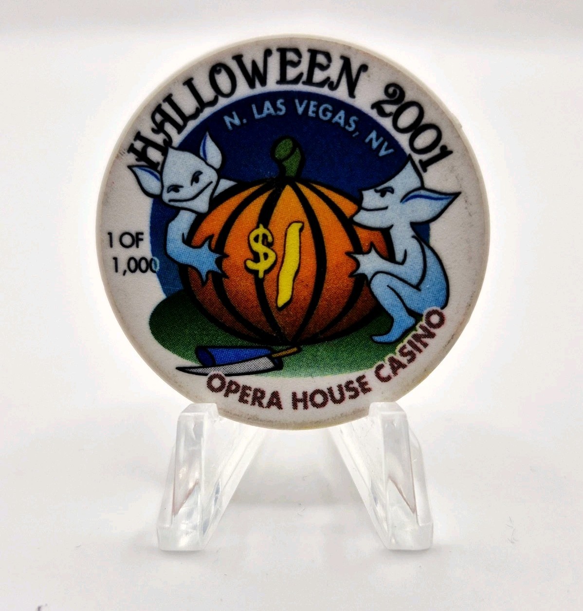 Opera House Casino Las Vegas Nevada "Halloween 2001" $1 Casino Chip V9261