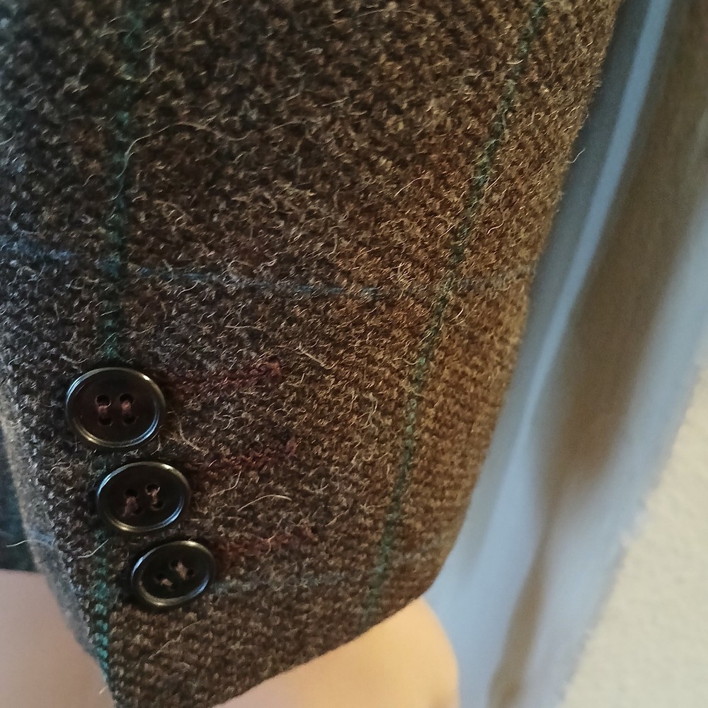 Jlopes Blazer Brown Green Wool Jacket Size 37 Mens Two Button