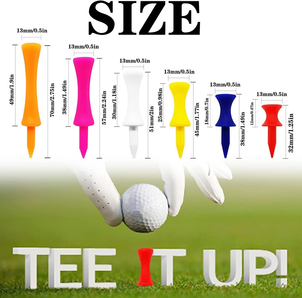 2 3/4" Orange Plastic Step Down Golf Tees (100 Count) - Castle / Graduated US