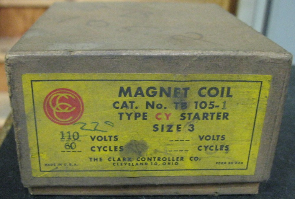 Clark Controller Co. 105-1 Magnet Coil Size 3 220V