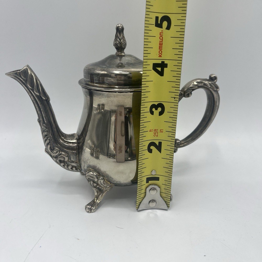 Vintage Unsigned Silver-Plated Mini Tea Set w/ Tray