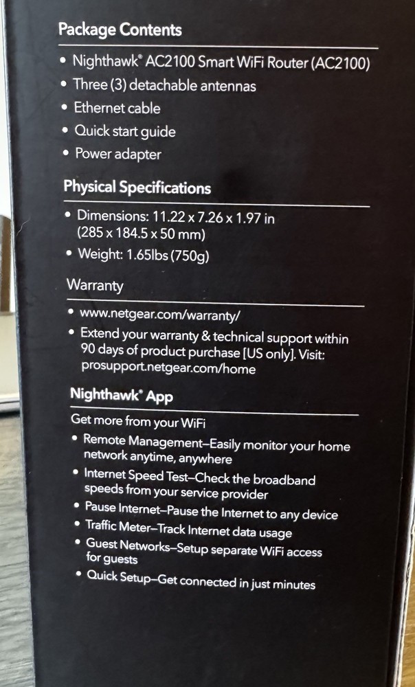 NETGEAR Nighthawk Wi-Fi Router - AC2100 - OPENBOX