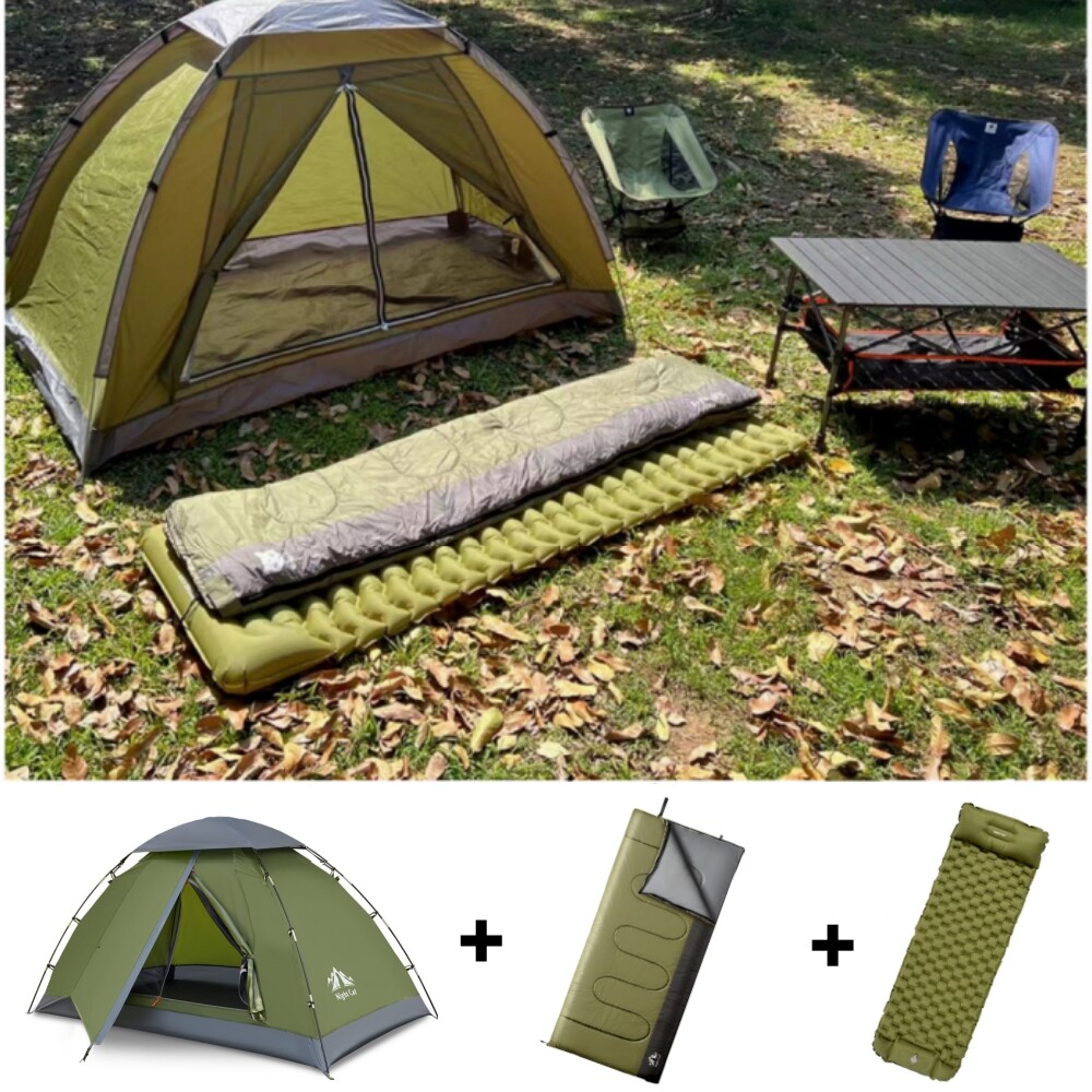 Night Cat Outdoor Camping Equipment Set Tent Pad Sleeping Bag Included