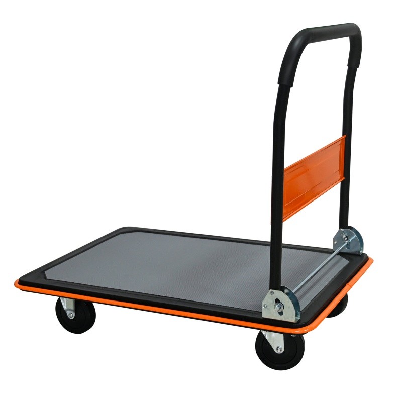 660lbs Flatbed Cart, Orange Foldable Cart Dolly 35.4"X23.6" Platform Hand Truck