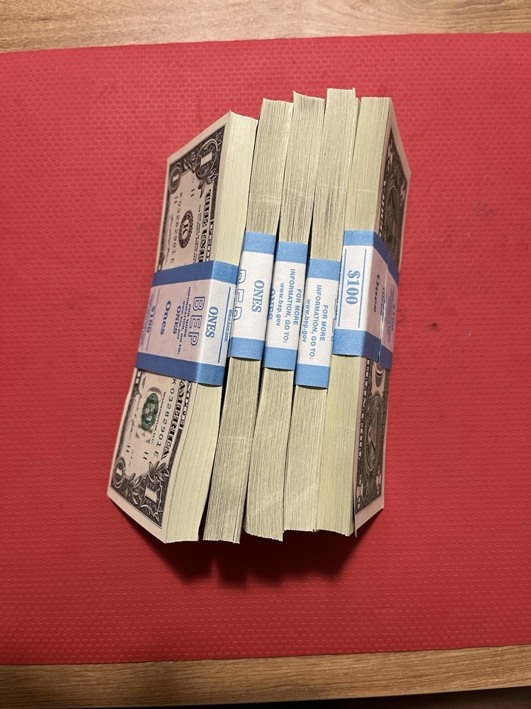 100 Sequential $1 Bills - Series 2021 - Uncirculated BEP Strap - Crisp New Notes