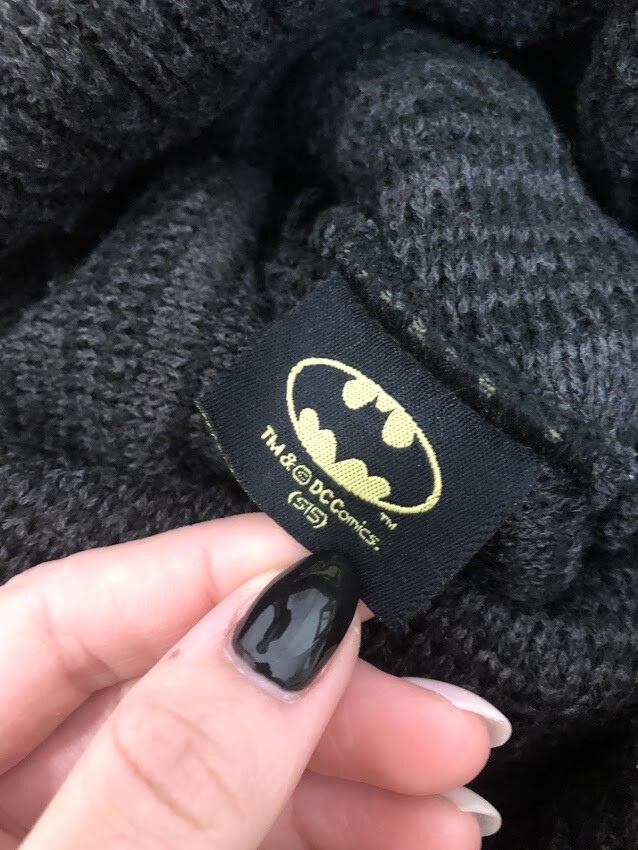 BATMAN DC Comics Gray/Black Beanie Hat Rolled One Size