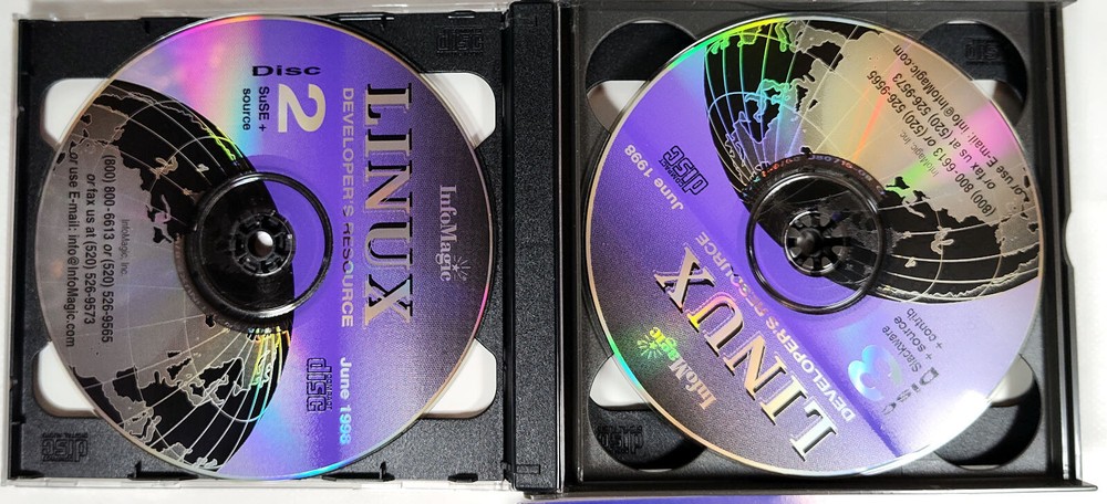 InfoMagic Linux Developer's Resource 6 CD-ROMs Motorcycle Jun 1998 Good climagic