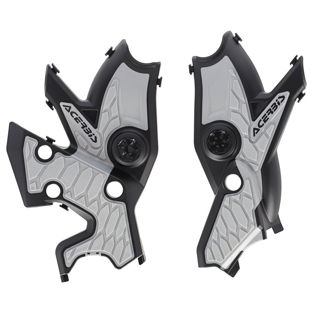 Acerbis X-Grip Frame Guards - Black/Silver - Guards
