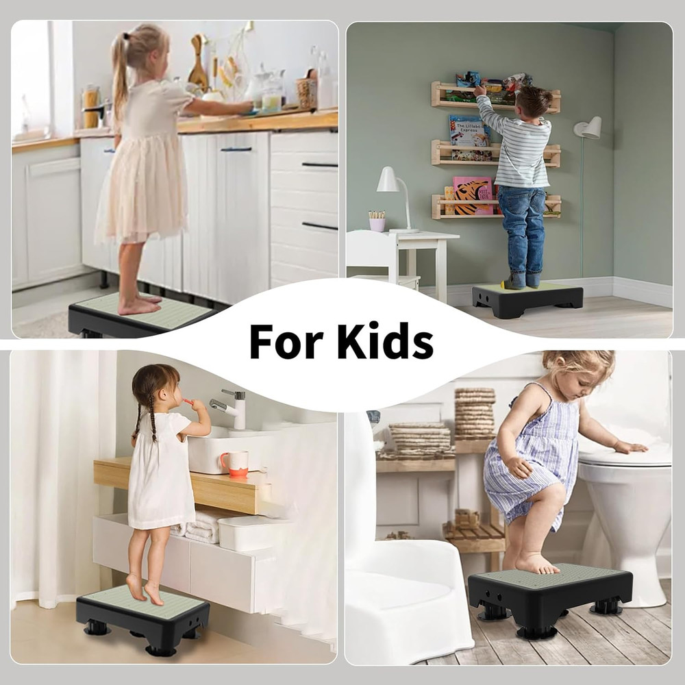 Adjustable Step Stool for Adults, Noctilucent Bed Step Stools, 600 LBS Capacity