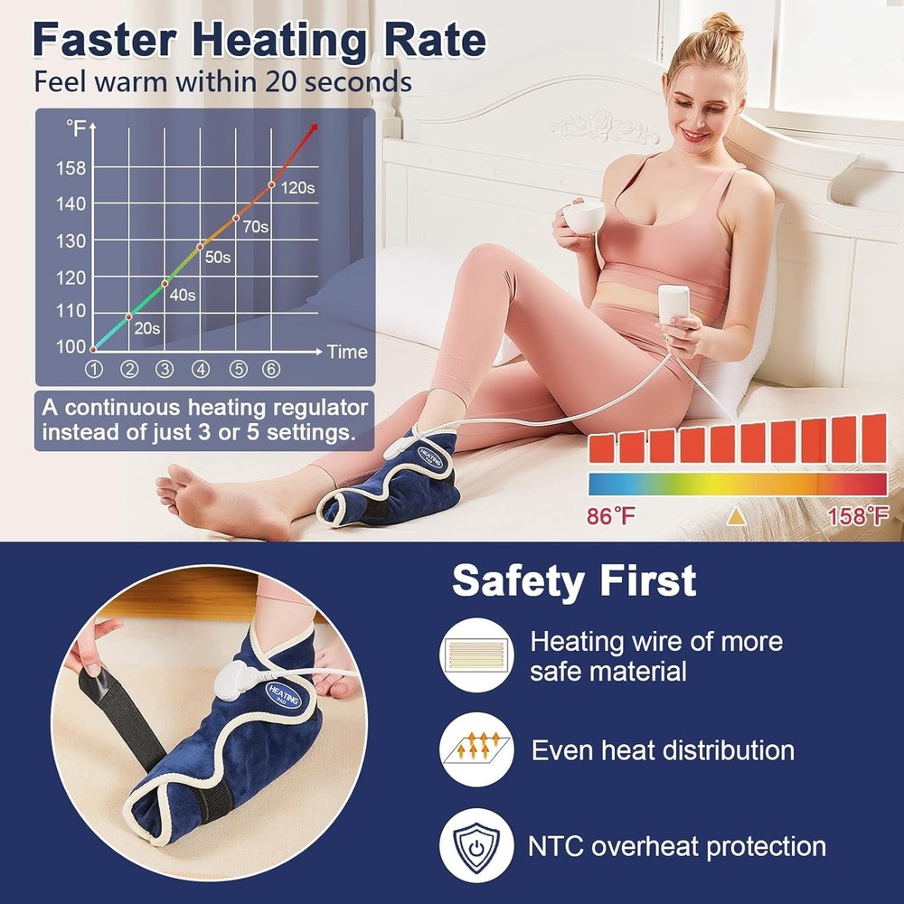 Full Coverage Electric Foot Warmer | Adjustable Heat & Timer | 1