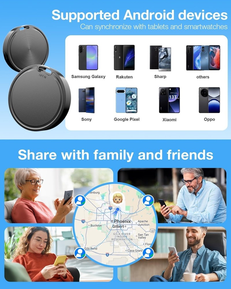 Air Tags for Android,Air Tags-4 Pack Android,Android Tracker Tags,2 Battery ...