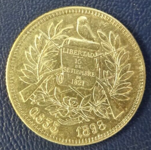 Guatemala 1898 2 Reales Silver Coin