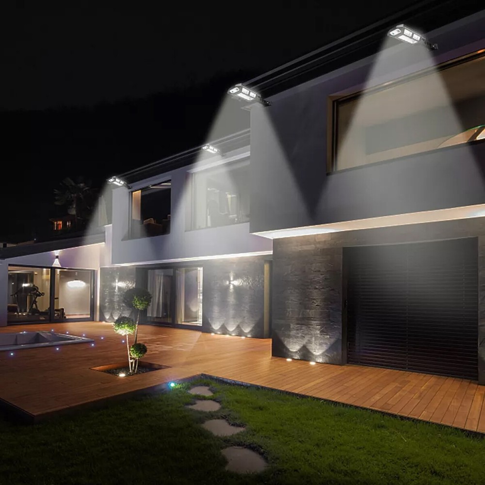 LED Solar Powered Night Safety Street Light With Motion Sensor & Remote Control