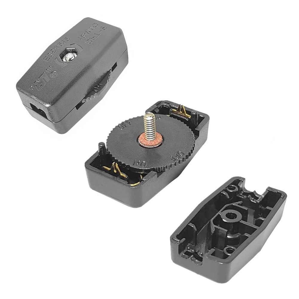Inline Cord Switch 6Pk 125V 3A Thumbwheel Actuator Lamp Cord Light Replacement