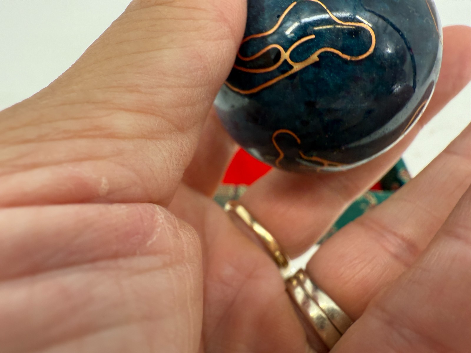 Vintage Chinese Panda Baoding Health Balls Stress Therapy Musical Chimes w/Box